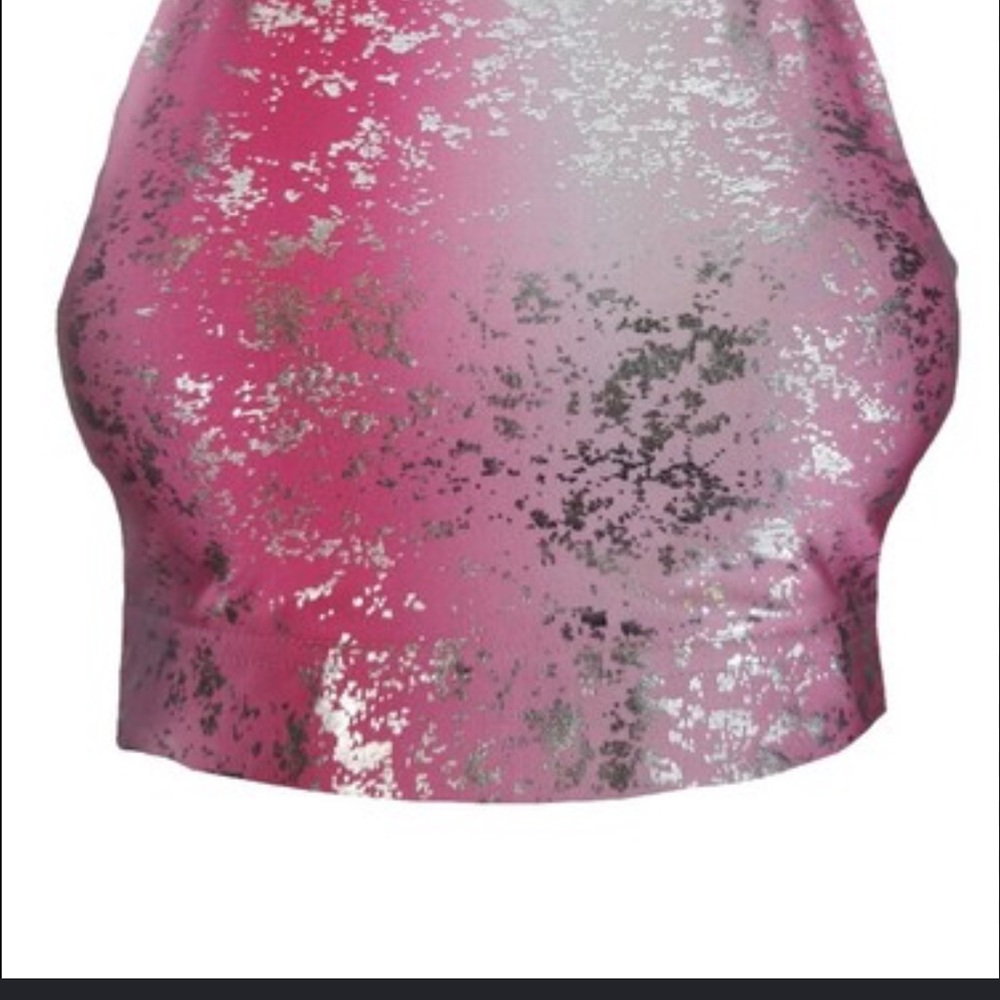 Terez Pink and Silver Sports Bra XS - Picture 2 of 3